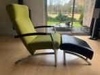 Leolux Helical fauteuil met hocker / voetenbank, Ophalen, Gebruikt, 75 tot 100 cm, 50 tot 75 cm