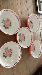 Nieuw 5 roze met bloemen kunstof nieuwe schaaltjes, Ophalen, Nieuw, Overige stijlen, Schaal of Schalen