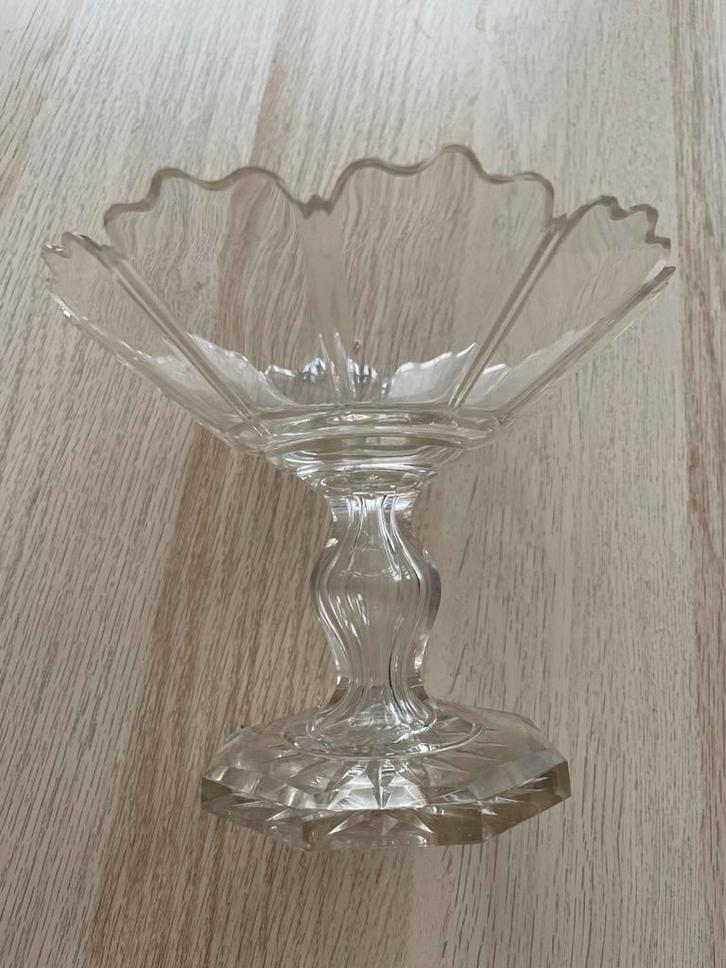 Antiek Biedermeier kristal schaaltje op voet, Antiek en Kunst, Antiek | Glas en Kristal, Ophalen of Verzenden