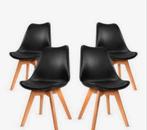 4 nieuwe design eetkamer stoelen met kussens in verpakking, Design , skandinavie, Zwart, Nieuw, Vier