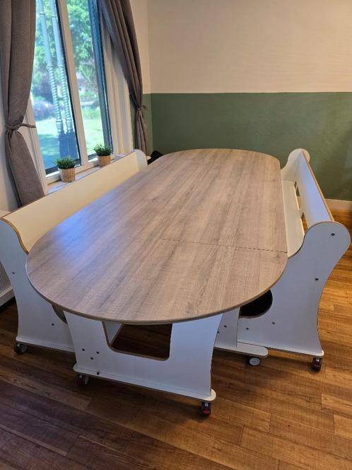 tafel kinderopvang model hockey stick, Huis en Inrichting, Tafels | Eettafels, Zo goed als nieuw, 100 tot 150 cm, 200 cm of meer