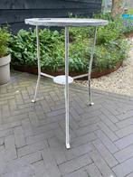 Vintage bijzettafel driepoot., Gebruikt, Rond, Ophalen of Verzenden, 60 cm of meer