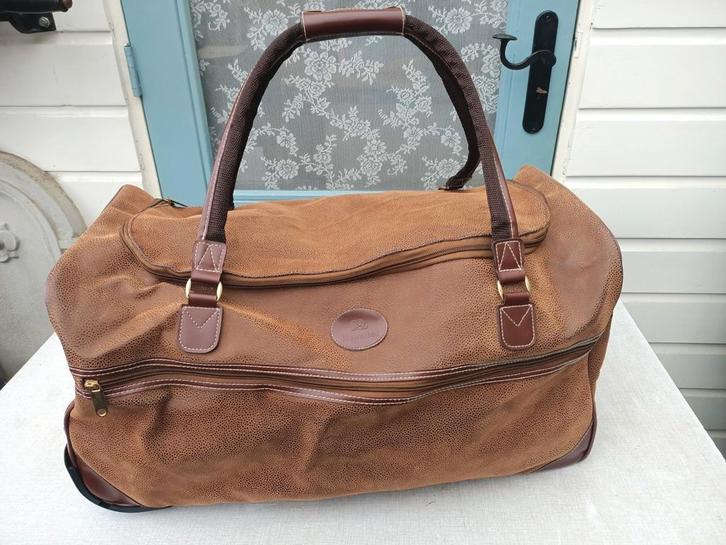 Reistas weekendtas op wieltjes bruin imitatie leer. Hannibal, Sieraden, Tassen en Uiterlijk, Tassen | Reistassen en Weekendtassen