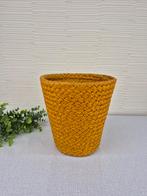 Vintage prullenmand sisal. Jaren 60 prullenbak oker geel., Ophalen of Verzenden, ., ., .