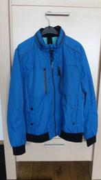kobaltblauwe jas mt M met rits + zwarte boorden merk LRSzgan, LRS, Ophalen of Verzenden, Zo goed als nieuw, Maat 48/50 (M)