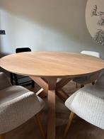 Te koop: ronde houten eettafel – 110 cm, Ophalen, Gebruikt, Scandinavisch, Vier personen