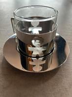 Alessi RVS / glas espresso kopje Girotondo King Kong, Ophalen of Verzenden, Zo goed als nieuw, Rond, Overige materialen