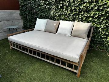 Exotan bamboe loungebed incl. kussens en afdekhoes