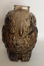 Vintage '70 ''Wise Old Owl'' glazen uil spaarbank,spaarpot, Verzenden, Gebruikt, Overige materialen, Dier
