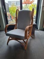 Rotan fauteuil met kussen, Ophalen, Minder dan 50 cm, Minder dan 75 cm, Vintage