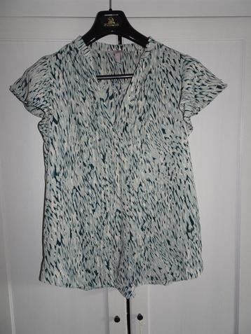 blouse korte mouw groen gespikkeld H&M 44 kapmouw beschikbaar voor biedingen
