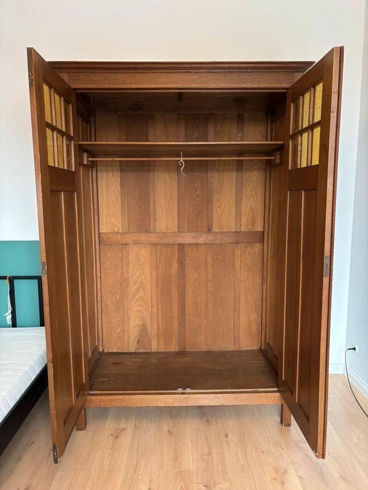 Antieke Linnenkast met Glas, Huis en Inrichting, Kasten | Kledingkasten, Gebruikt, 200 cm of meer, 100 tot 150 cm, 50 tot 75 cm