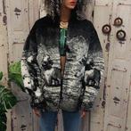 Vintage Teddy fleece beren all over print jas vest jacket, Maat 48/50 (M), Ophalen of Verzenden, Zo goed als nieuw