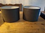 2 donker grijze kapjes lampenkapjes, Ophalen, Zo goed als nieuw, Rechthoekig, Minder dan 25 cm
