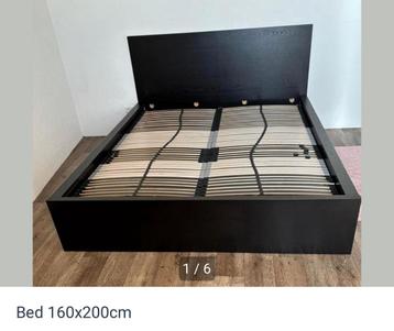 Lattenbodem 2 persoonsbed ikea zwart beschikbaar voor biedingen
