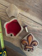 Houten sieradendoosje met Fleur de Lis, Ophalen of Verzenden