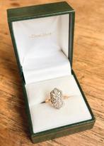 BIEDEN! Antieke 18k en roosgeslepen diamanten Art Deco ring, Ophalen of Verzenden, Zo goed als nieuw, 17 tot 18, Dame