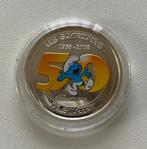 2008 BELGIË 5 EURO INGEKLEURD ZILVER SMURFEN *PP*, Postzegels en Munten, Zilver, België, Ophalen of Verzenden, 5 euro