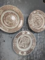 3 Antieke Borden Peacock and Lilie, Ophalen of Verzenden