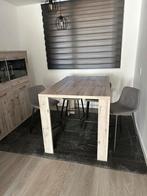 Eethoek eettafel / bartafel en vitrine kast zgan, Ophalen, Zo goed als nieuw, 4 tot 6 stoelen