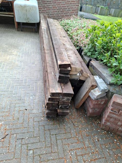 Balken 67x155 in 2 lengtes., Tuin en Terras, Palen, Balken en Planken, Gebruikt, Balken, 250 cm of meer, Ophalen