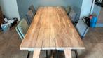 Teakhouten kloostertafel, Tuin en Terras, Ophalen, Zo goed als nieuw, Rechthoekig, Teakhout
