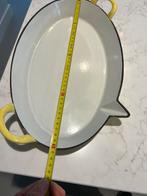 Gietijzeren FE Belgium ovenschaal zacht geel 40 cm!, Gietijzer, Overige typen, Ophalen of Verzenden, Zo goed als nieuw