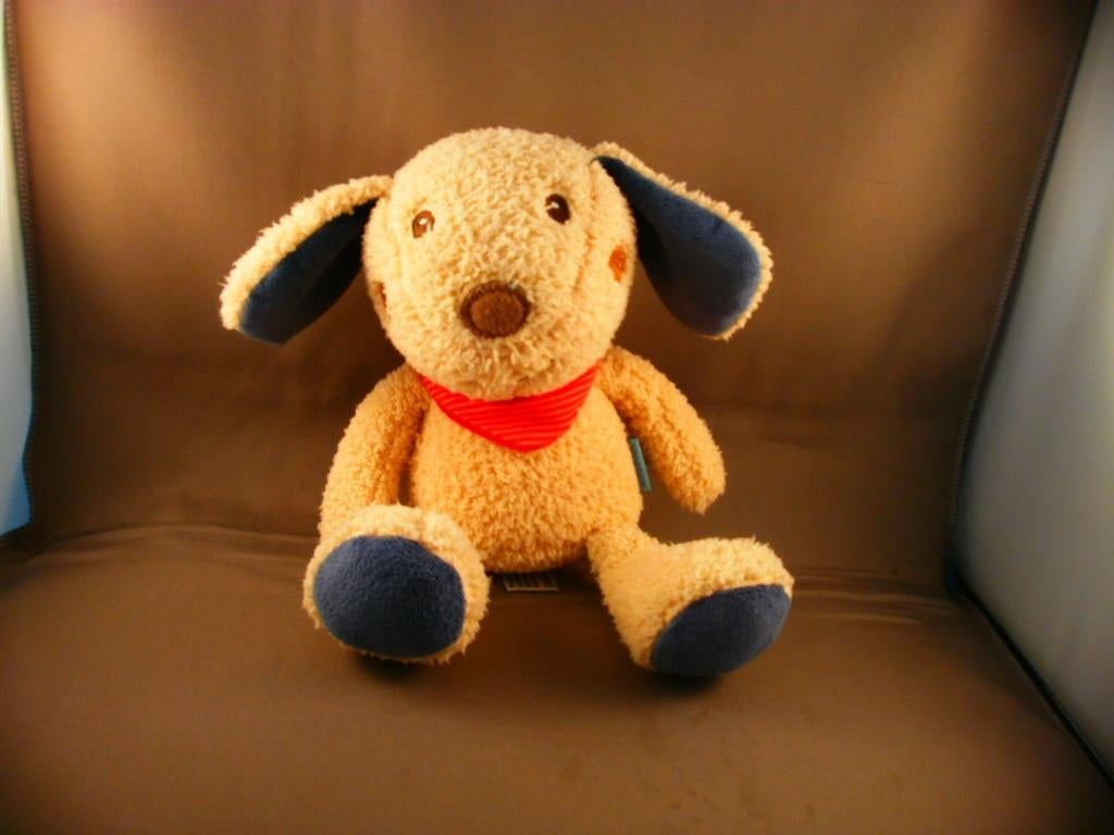 Baby Dream GmbH hond crème wollig sjaal gestreept rood/roze, Kinderen en Baby's, Ophalen of Verzenden, Zo goed als nieuw, Hond