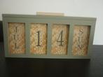 Houten kalender grijs-groen / dag kalender hout / decoratie, Ophalen of Verzenden, Dagkalender