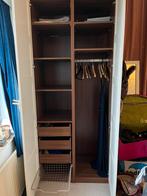 Pax Kledingkast - donkerbruin hout witte deuren, Ophalen, Gebruikt, 50 tot 75 cm, 200 cm of meer