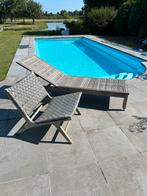 Ibiza Outdoor ushuaia lounge stoel, teakhout ligbed, Tuin en Terras, Ligbedden, Ophalen, Gebruikt, Hout, Verstelbaar