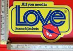 Vintage logo sticker Love jeans & Jackets all you need is, Ophalen of Verzenden, Zo goed als nieuw