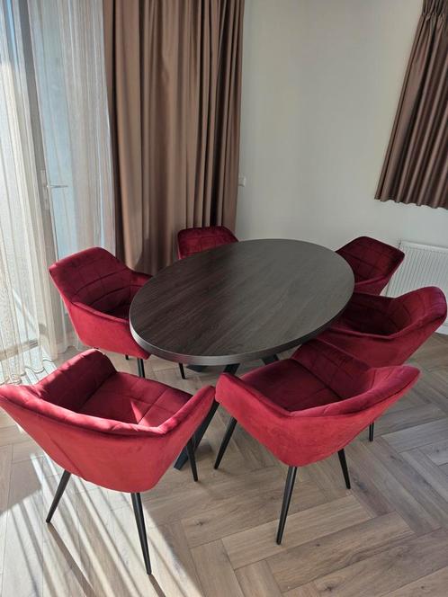 Eetkamerstoelen, Huis en Inrichting, Stoelen, Nieuw, Vijf, Zes of meer stoelen, Stof, Rood, Ophalen