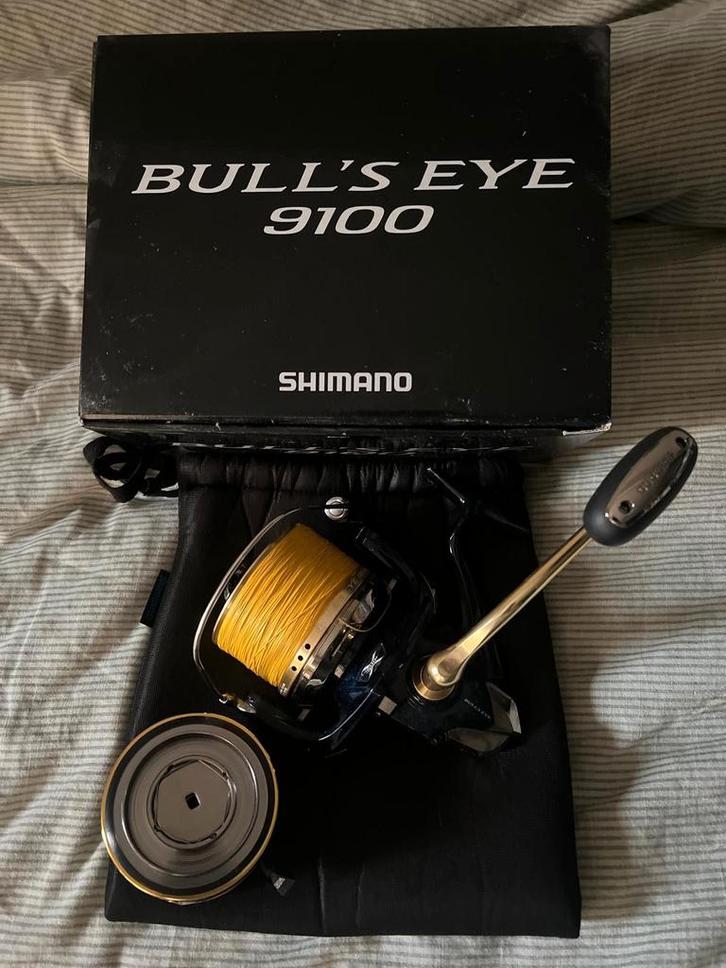 Shimano Bulls Eye 9100, Watersport en Boten, Hengelsport | Zeevissen, Zo goed als nieuw, Molen, Ophalen of Verzenden