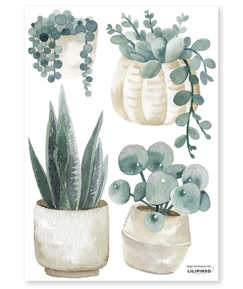 Muursticker Sticker Planten in Potten Lilipinso, Kinderen en Baby's, Kinderkamer | Inrichting en Decoratie, Nieuw, Wanddecoratie
