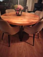 Eettafel mango, Rond, Industrieel en stoer, Ophalen of Verzenden, Zo goed als nieuw