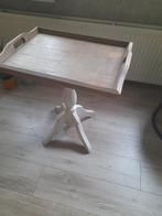 Bijzettafel, Huis en Inrichting, Tafels | Bijzettafels, Minder dan 55 cm, Rond, Zo goed als nieuw, Hout