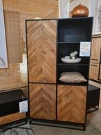 Visgraat Kast Mangohout | Showroommodel Houtmijn, Met deur(en), Nieuw, Ophalen of Verzenden, Minder dan 150 cm