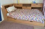 Bed met veel opbergruimte, Huis en Inrichting, Slaapkamer | Bedden, Ophalen, Gebruikt, Eenpersoons, Bruin