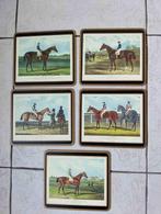 Vintage vijf kleine kunstdrukken renpaarden, Ophalen