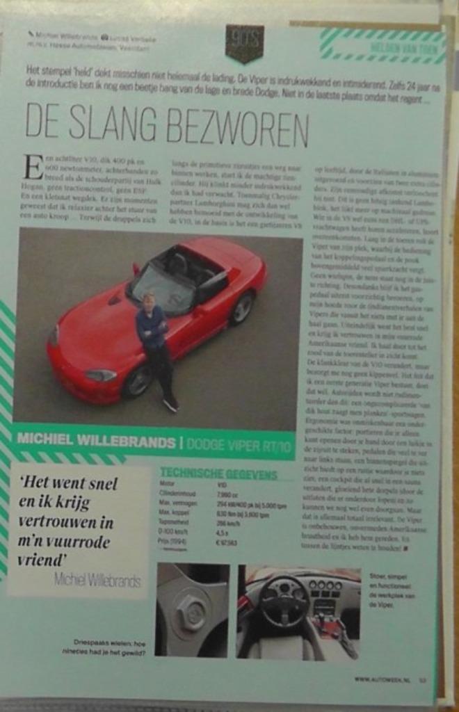 Chrysler / Dodge Viper SRT10 SR I en II ? 9x autotest, Boeken, Auto's | Folders en Tijdschriften, Gelezen, Ophalen
