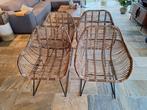 4 x rotan riet stoel eetkamerstoel stoelen, Huis en Inrichting, Ophalen, Gebruikt, Bruin, Riet of Rotan