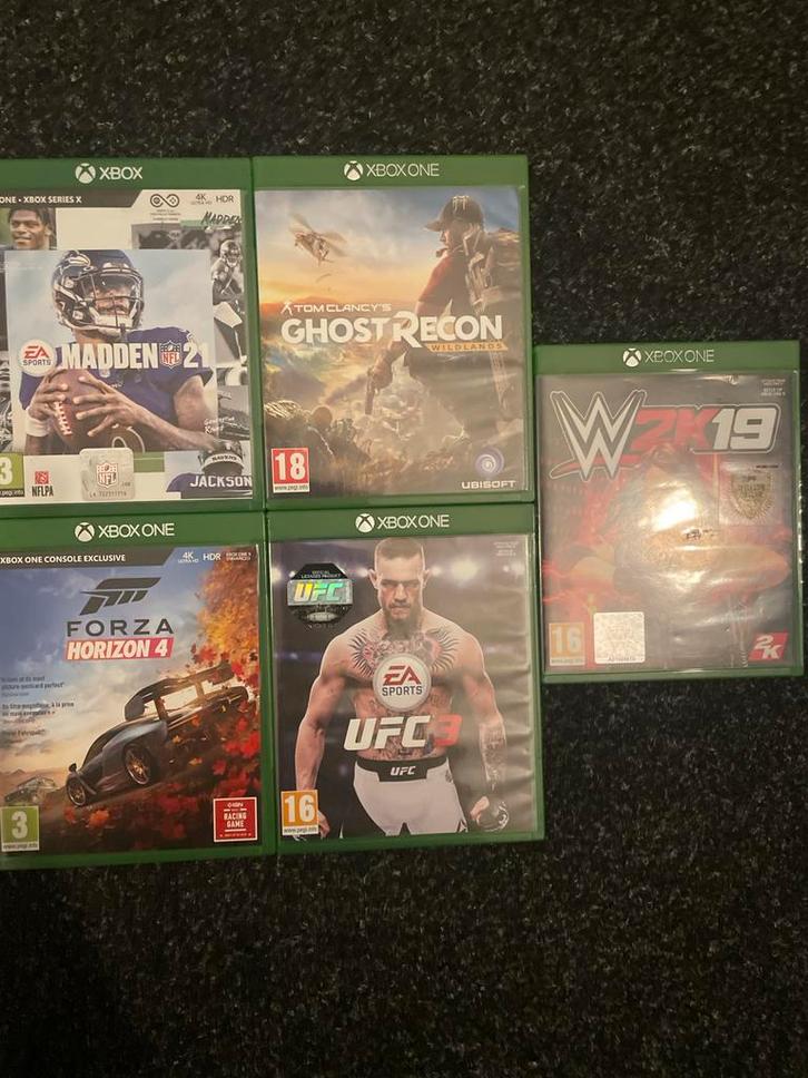 Xbox Games: Madden 21, UFC 3, Ghost Recon, WWE 2K19, Forza, Spelcomputers en Games, Games | Overige, Gebruikt, Sport, 1 speler