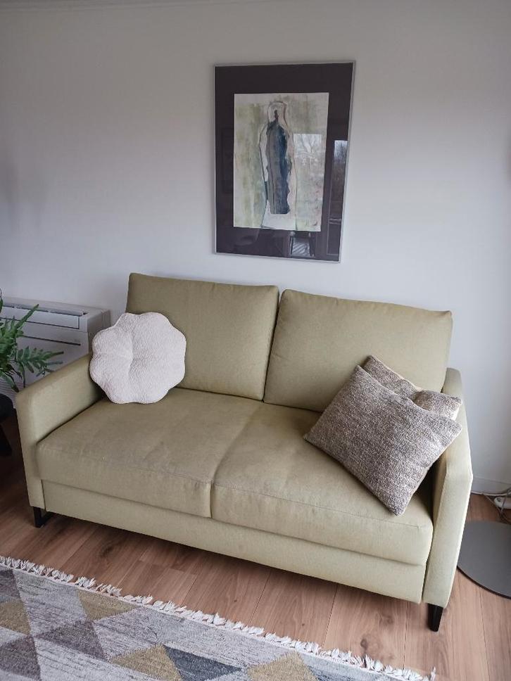 slaapbank, Huis en Inrichting, Slaapkamer | Slaapbanken, Gebruikt, 90 cm, Overige maten, Tweepersoons, Groen, Ophalen