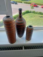3 Vazen, Huis en Inrichting, Woonaccessoires | Vazen, Ophalen, Gebruikt, Glas, Minder dan 50 cm