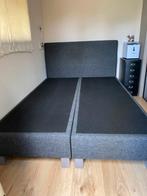 Boxspring grijs 2 x 70 x 200 cm., Ophalen, Tweepersoons, 140 cm, Zo goed als nieuw