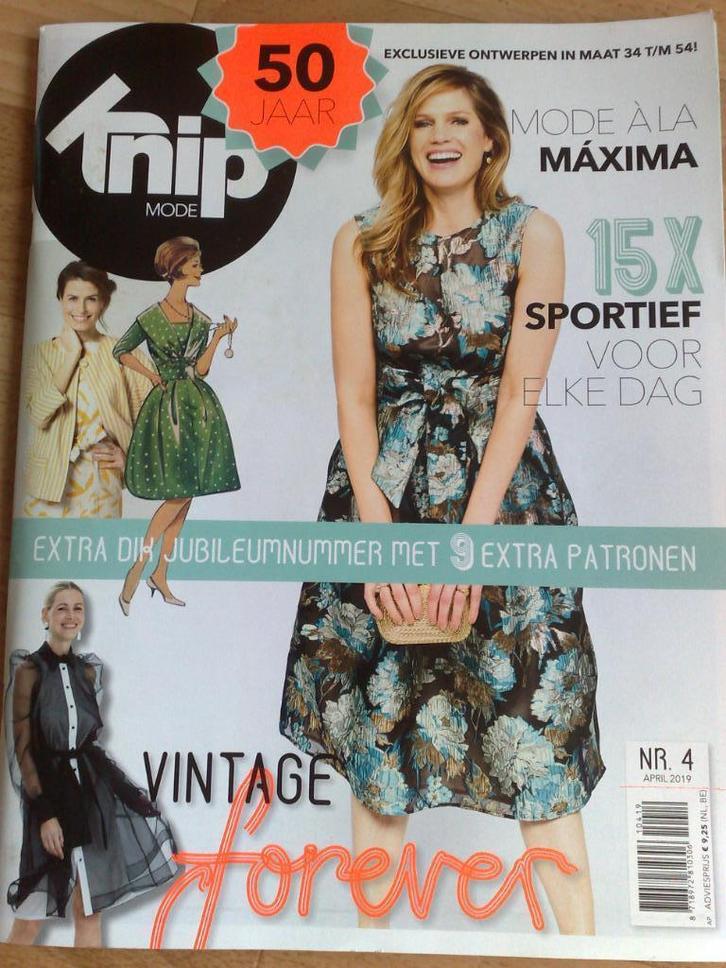 Knipmode april nr. 4 / 2019 , maat 34 t/m 54, Hobby en Vrije tijd, Kledingpatronen, Nieuw, Vrouw, Knipmode, Verzenden