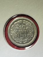 Nederland zilveren 10 Cent 1917 Wilhelmina, Postzegels en Munten, Munten | Nederland, Verzenden, Zilver, 10 cent, Koningin Wilhelmina