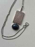 Art Deco zilveren hanger Lapis Lazuli zilv collier, Zo goed als nieuw, Met edelsteen, Zilver, Verzenden