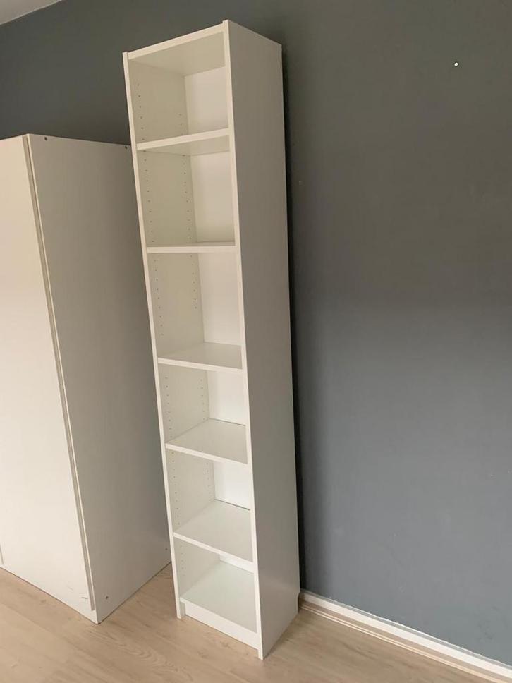 Witte Ikea Billy kast - licht gebruikt, Huis en Inrichting, Kasten | Boekenkasten, Gebruikt, Minder dan 50 cm, 200 cm of meer